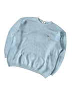 Vintage Lacoste Strickpullover Hellblau / Pastellblau Strukturiertes Muster – XL