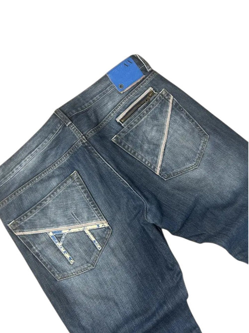 Vintage Armani Exchange Herren-Jeans Straight Leg AX Backprint – L – Detailansicht