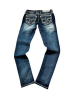 Vintage Rock Revival Damen-Jeans Skinny Fit Mid Waist – Dunkelblau