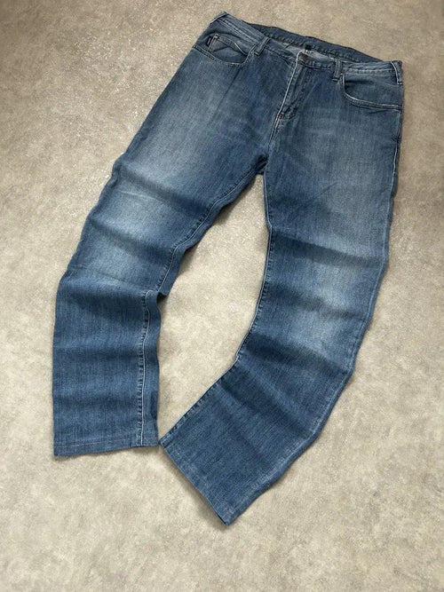 Vintage Armani Jeans Herren-Jeans Straight Leg Hellblau – M – Detailansicht