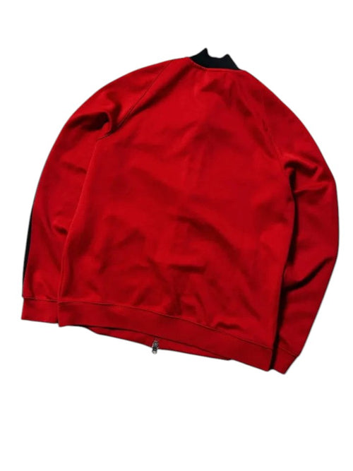 Vintage Eintracht Frankfurt Trainingsjacke Rot – Schwarzer Streifendetail | Größe L – Detailansicht