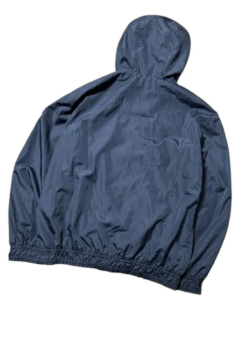 Vintage Tommy Hilfiger Windbreaker-Jacke Marineblau – Klassisches Flag-Logo | Größe 176 (Passt M) – Detailansicht