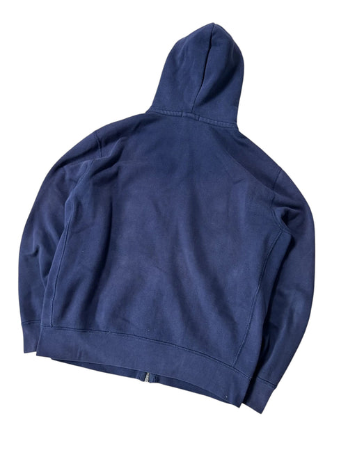 Vintage Ralph Lauren Durchgehender Reißverschluss Hoodie Marineblau Gelb Pony – L – Detailansicht