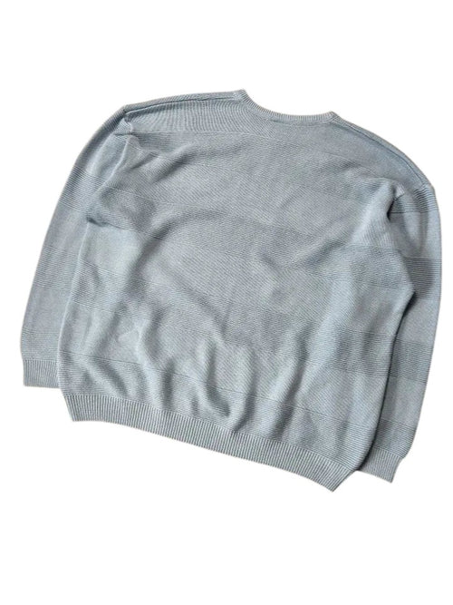 Vintage Lacoste Strickpullover Hellblau / Pastellblau Strukturiertes Muster – XL – Detailansicht