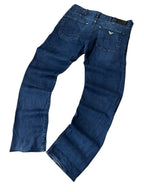 Vintage Armani Jeans Herren-Jeans Straight Fit Klassisches Marineblau