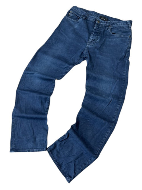 Vintage Armani Jeans Herren-Jeans Straight Fit Klassisches Marineblau – Detailansicht