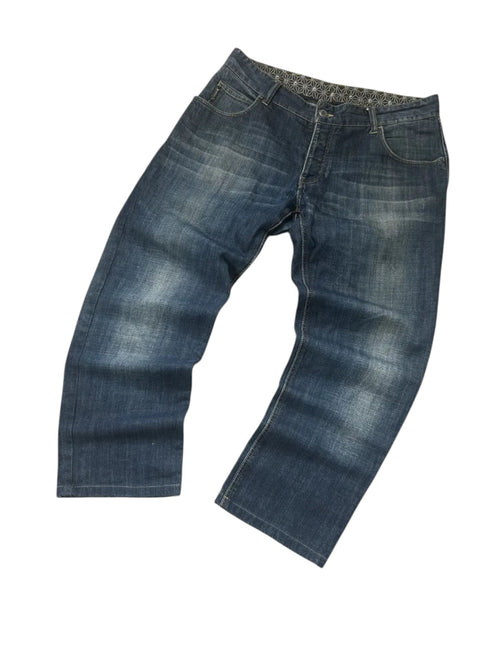 modadeclase Vintage Armani Jeans in Indigo 008 mit Straight Fit Schnitt aus 100% Baumwoll-Denim im Y2K Stil
