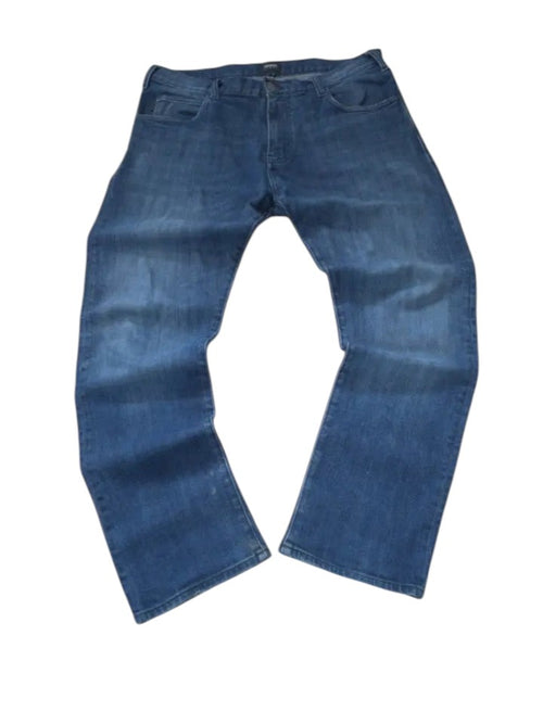 modadeclase Vintage Armani Jeans in Marineblau mit Straight Fit Schnitt aus 100% Baumwoll-Denim