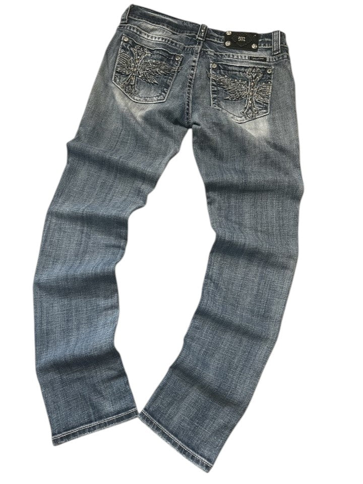 Vintage Miss Me Skinny Jeans Kristall-Nieten W30