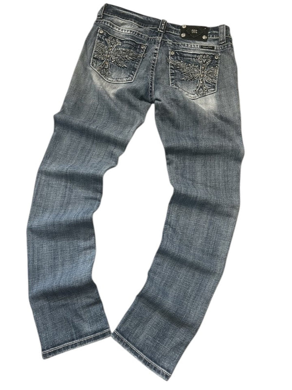 Vintage Miss Me Skinny Jeans Kristall-Nieten W30