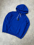 Vintage Ralph Lauren Hoodie Blau Großes Pony Leather Patch – M