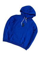 Vintage Ralph Lauren Hoodie Blau Großes Pony Leather Patch – M