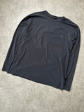 Vintage Emporio Armani Langarm Hemd Grau Minimales Logo – XXL