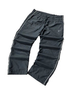 Vintage Nike Trackpants Grau Weiß Paspel – L