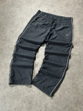 Vintage Nike Trackpants Grau Weiß Paspel – L