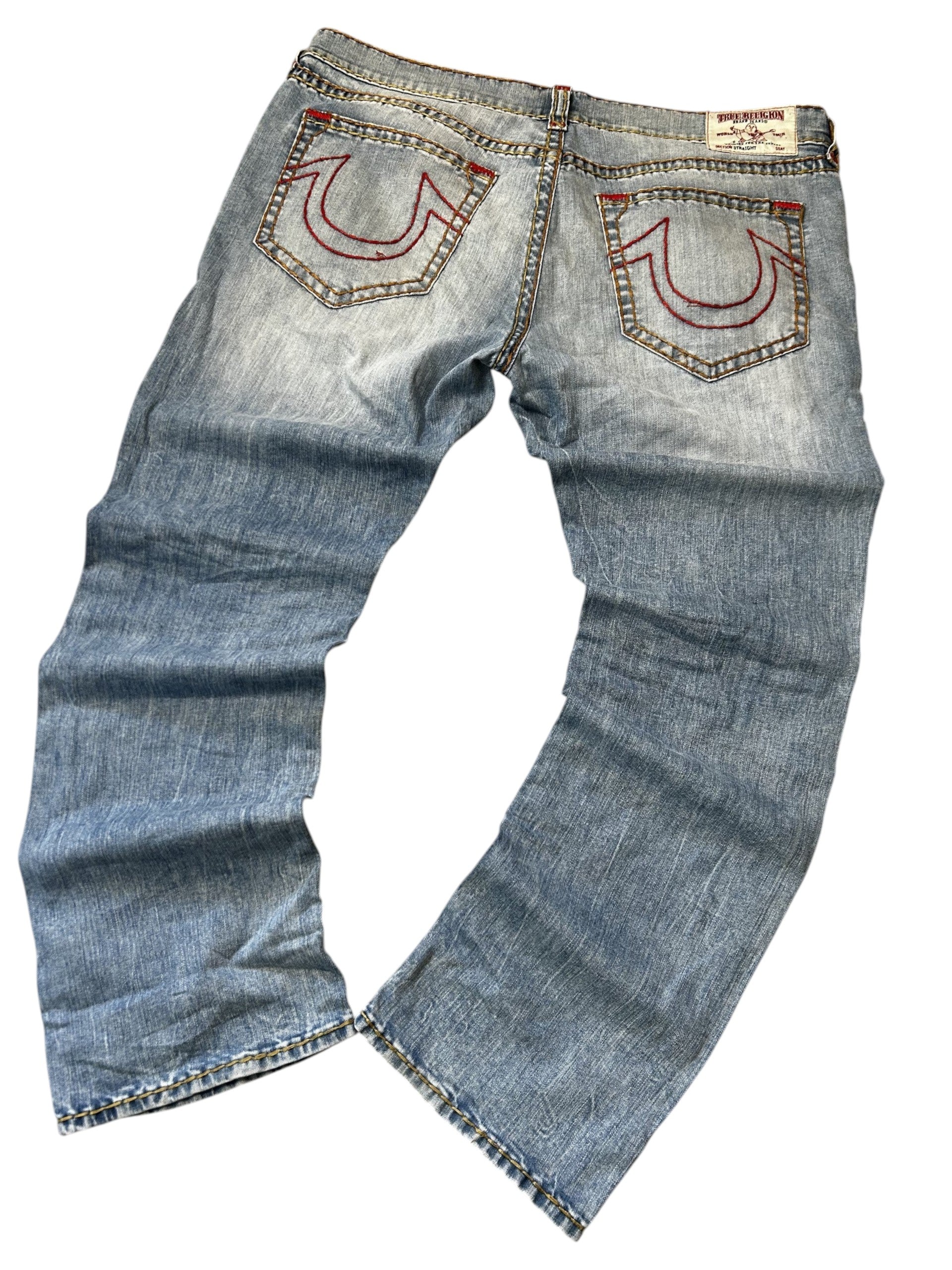 Vintage True Religion Straight Fit Jeans Light Blue W42