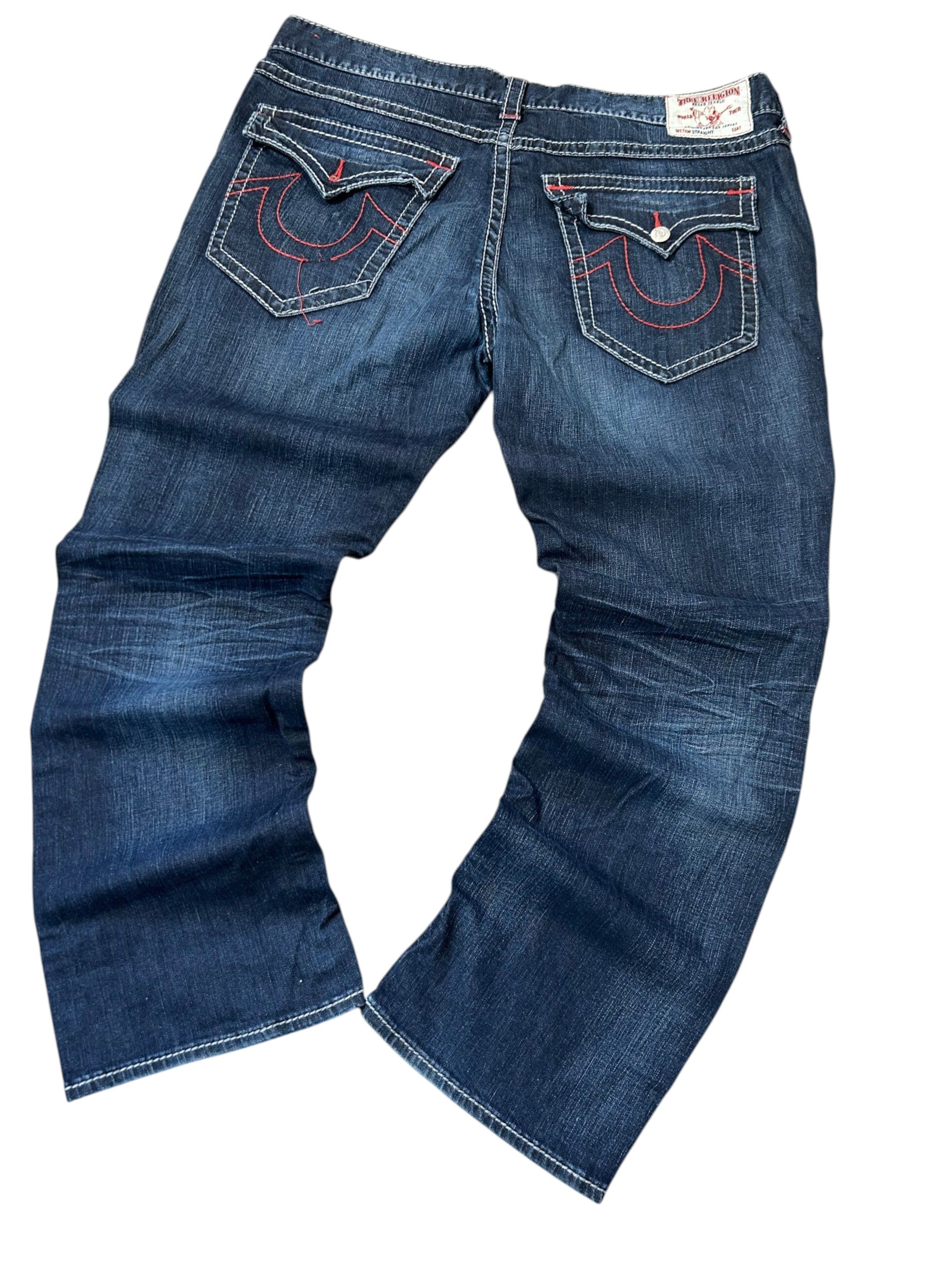 Vintage True Religion Straight Fit Jeans Dark Indigo W44