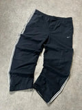 Vintage Nike Trackpants Schwarz Weiß Seitenstreifen – L