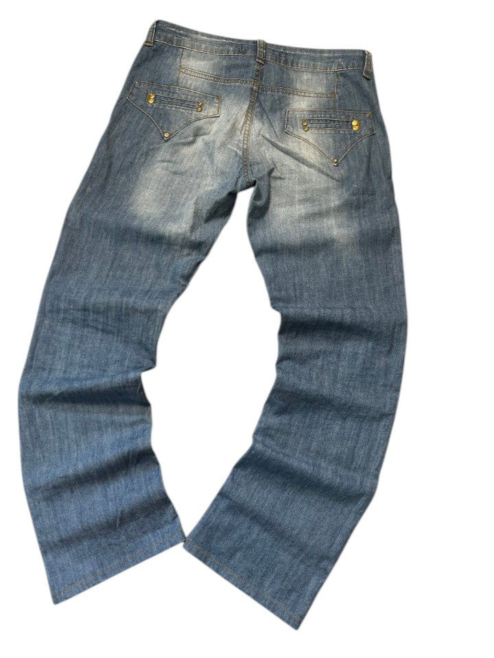 Vintage Prada Damen Straight Fit Jeans Kristall W31