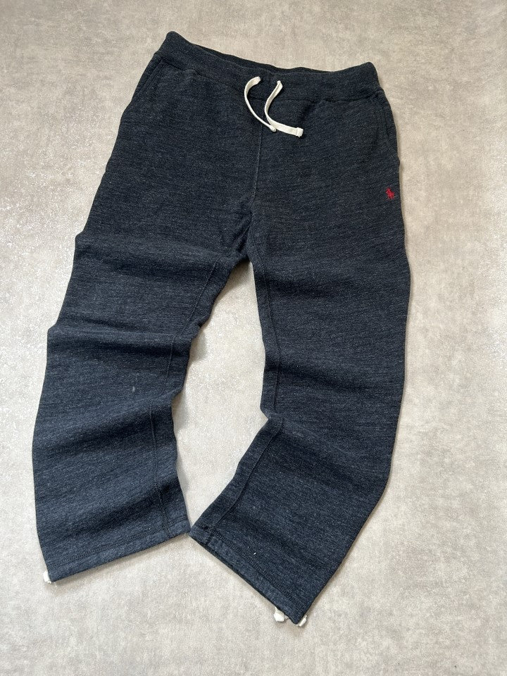 Vintage Polo Ralph Lauren Herren Sweatpants – Dunkelgrau Melange Roter Polo-Spieler Gr. M | Moda de Clase