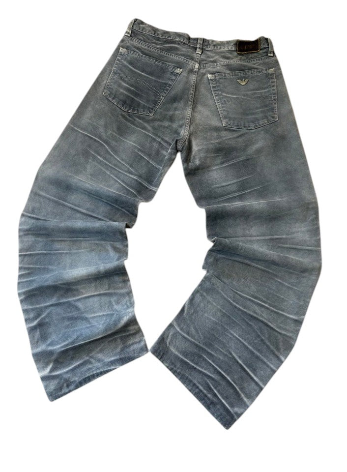 Vintage Armani Jeans Herren Baggy Fit Grau-Blau