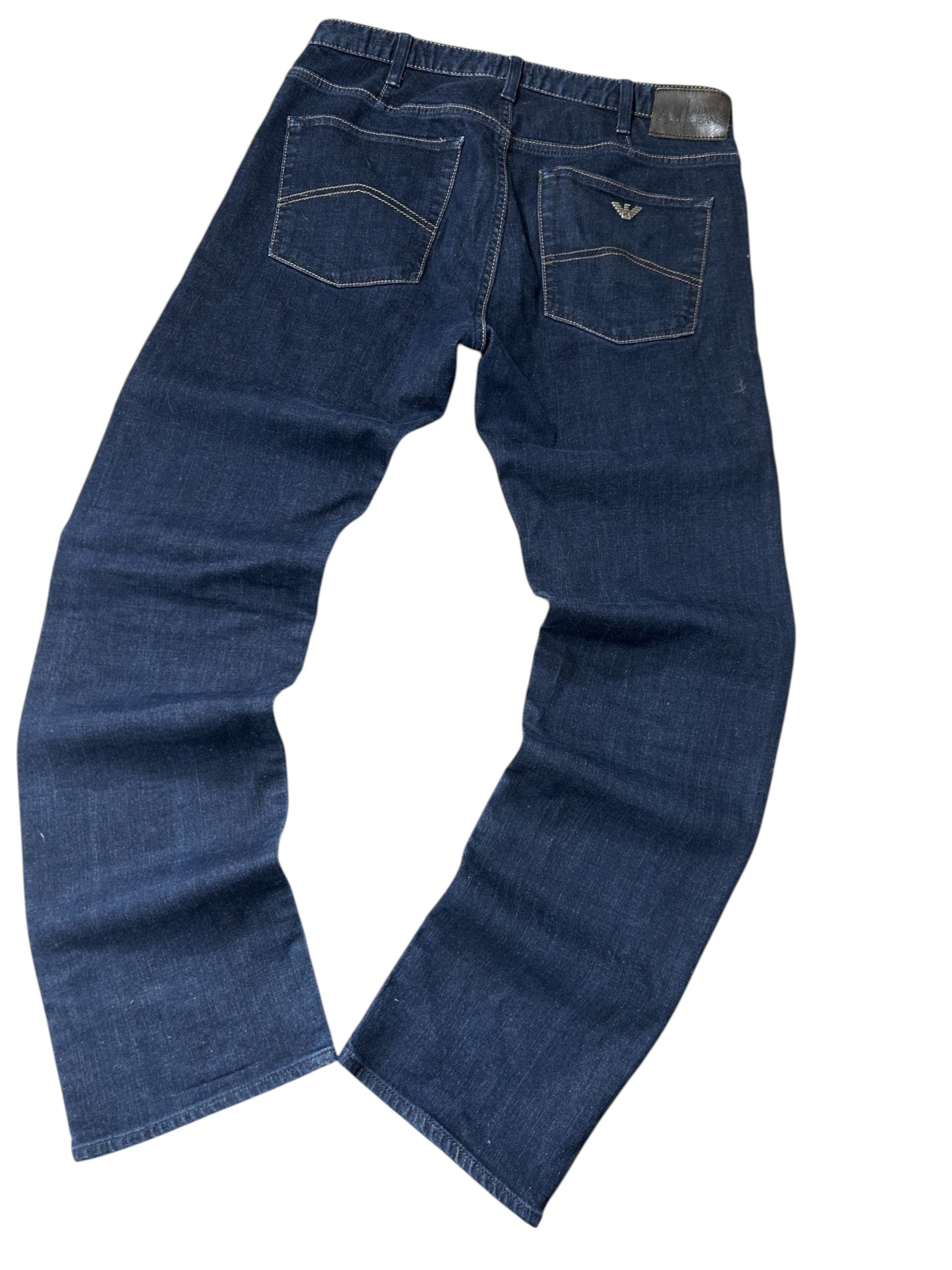 Vintage Armani Jeans Herren Straight Fit Dark Navy W32
