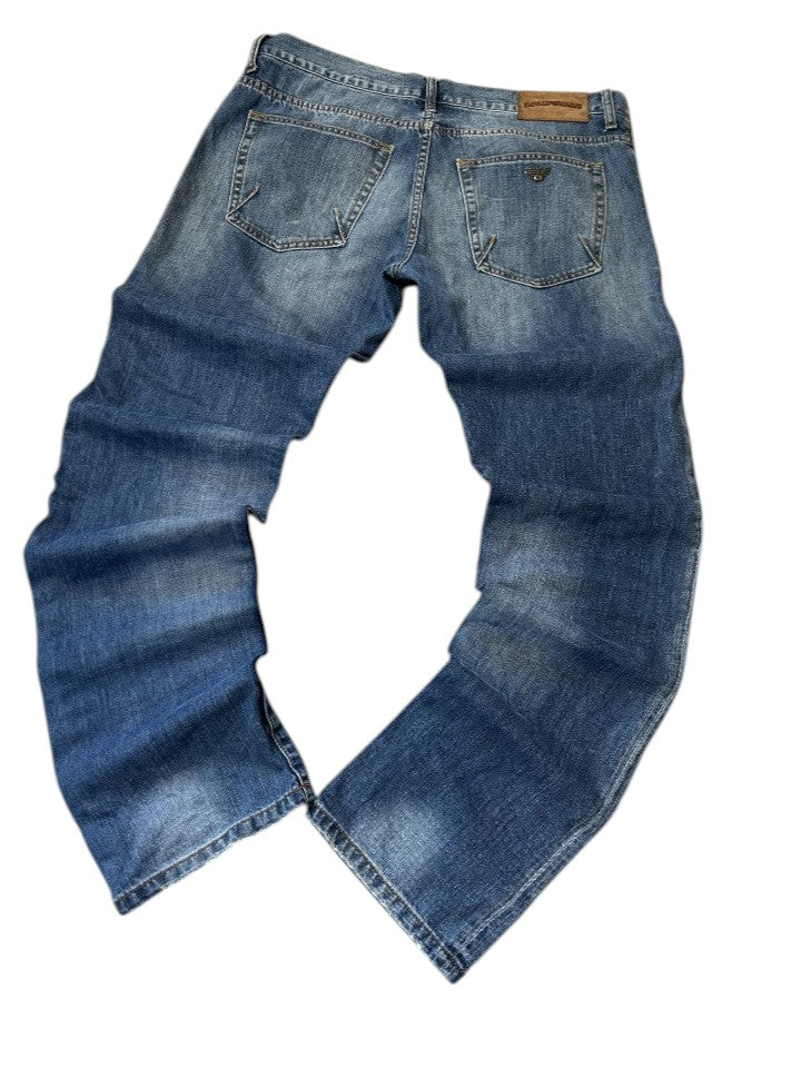 Vintage Armani Jeans Straight Fit Jude Medium Blue W38