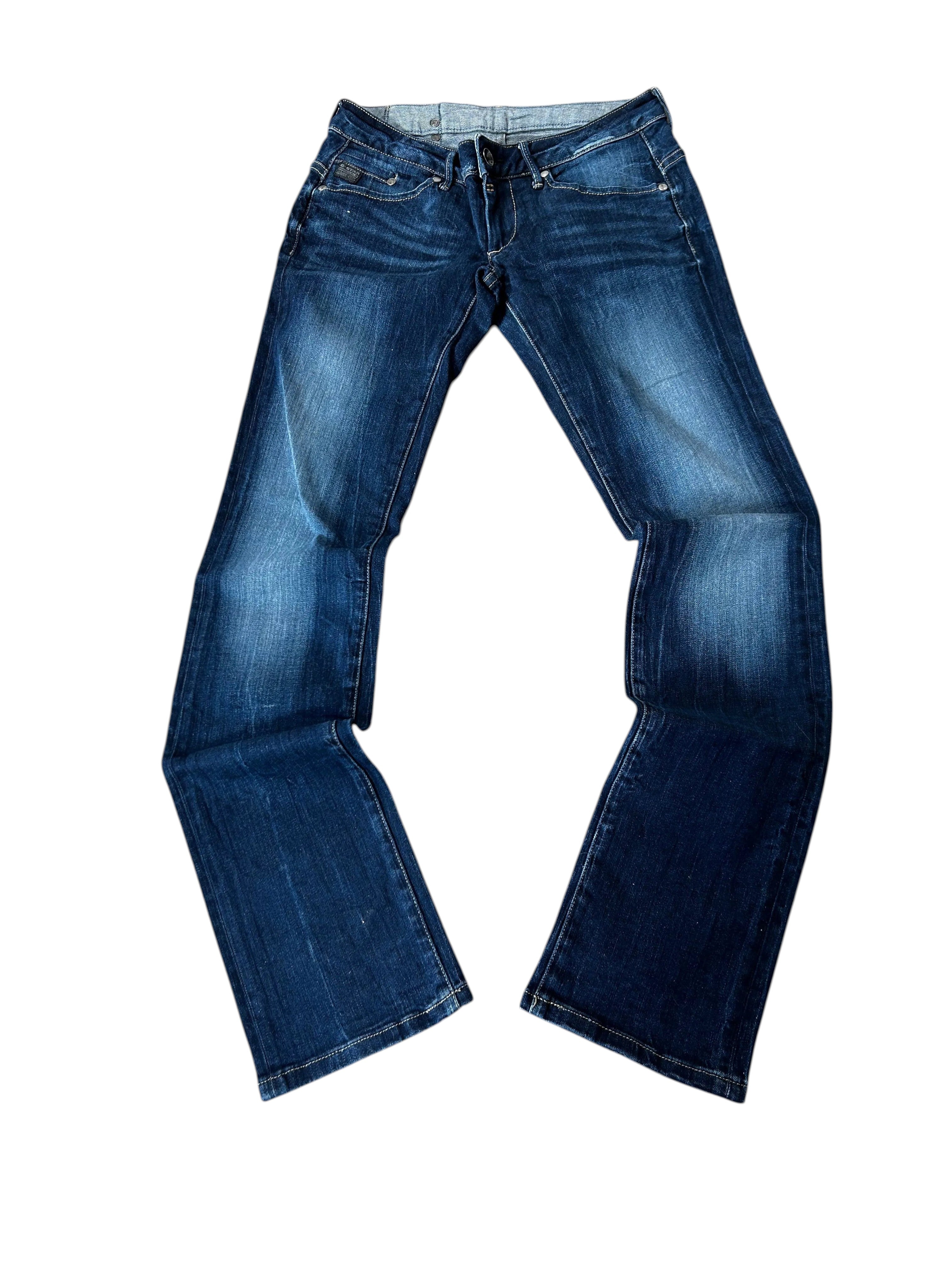 Vintage G-Star RAW Damen-Jeans Straight Fit Low Waist – Dunkelblau W28 – Detailansicht