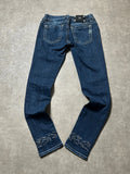 Vintage Miss Me Damen-Jeans Skinny Fit Mid Waist Y2K – Dunkelblau Größe 26