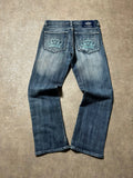 Vintage Victoria Beckham Damen-Jeans Straight Fit Low Waist – Dunkelblau