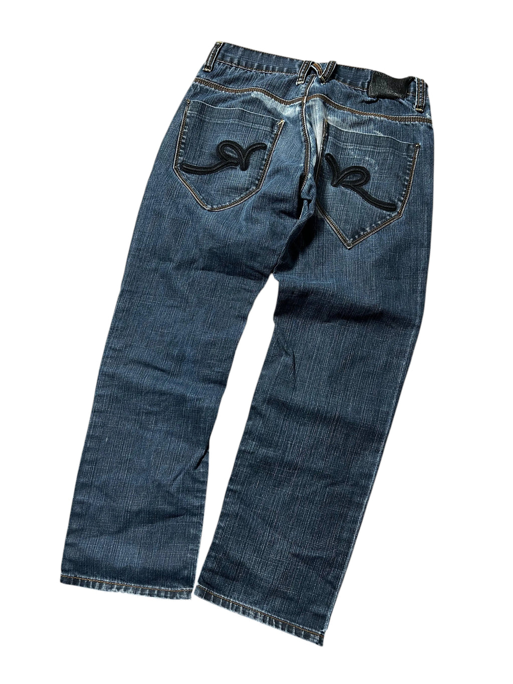 Vintage Rocawear Herren-Jeans Straight Fit RR Backprint – Dunkelblau