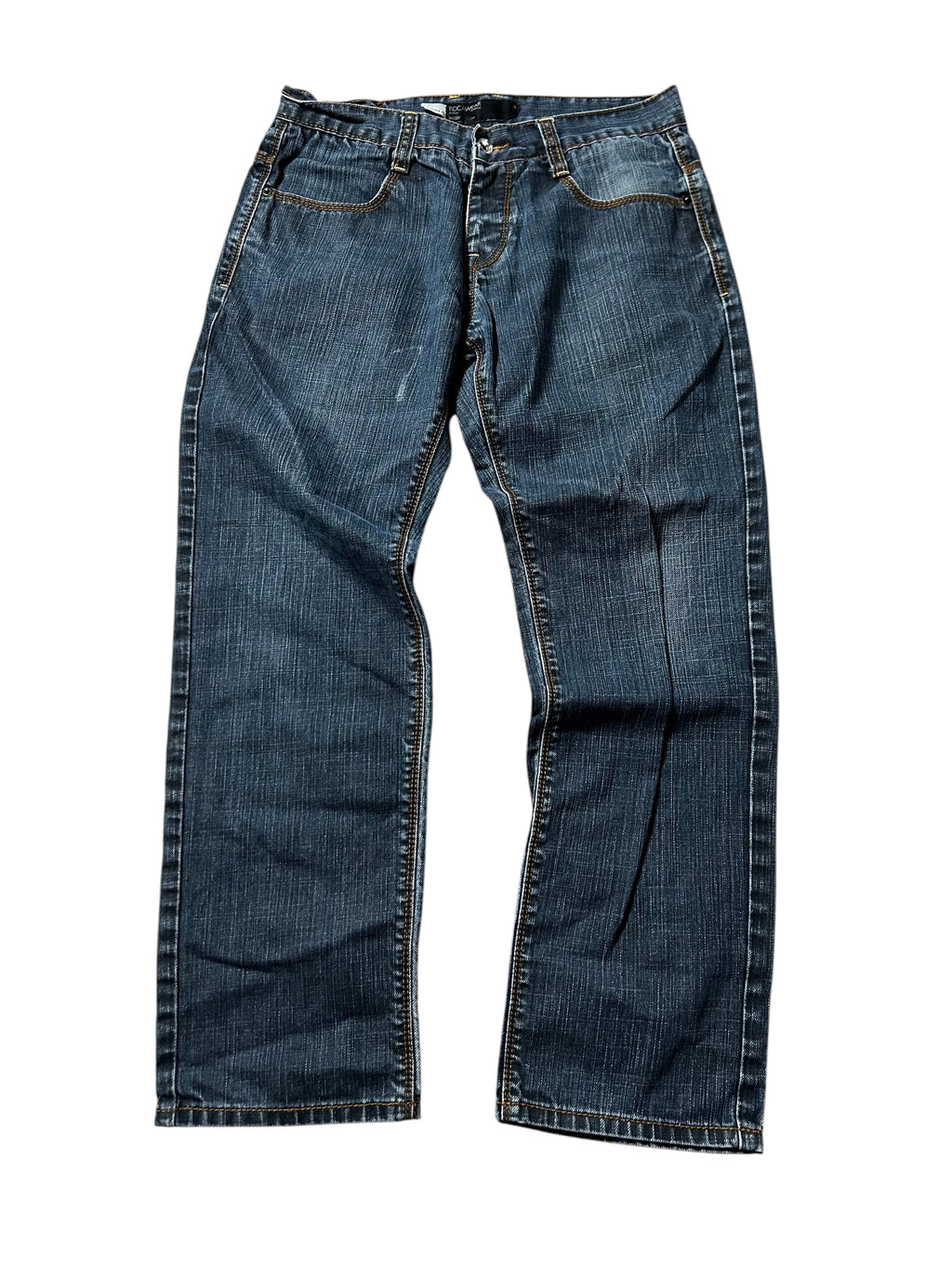 Vintage Rocawear Herren-Jeans Straight Fit RR Backprint – Dunkelblau – Detailansicht