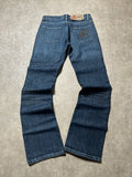 Vintage Replay Damen-Jeans Bootcut Low Waist Leather R – Dunkelblau
