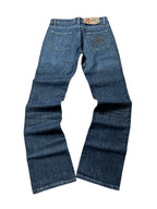 Vintage Replay Damen-Jeans Bootcut Low Waist Leather R – Dunkelblau