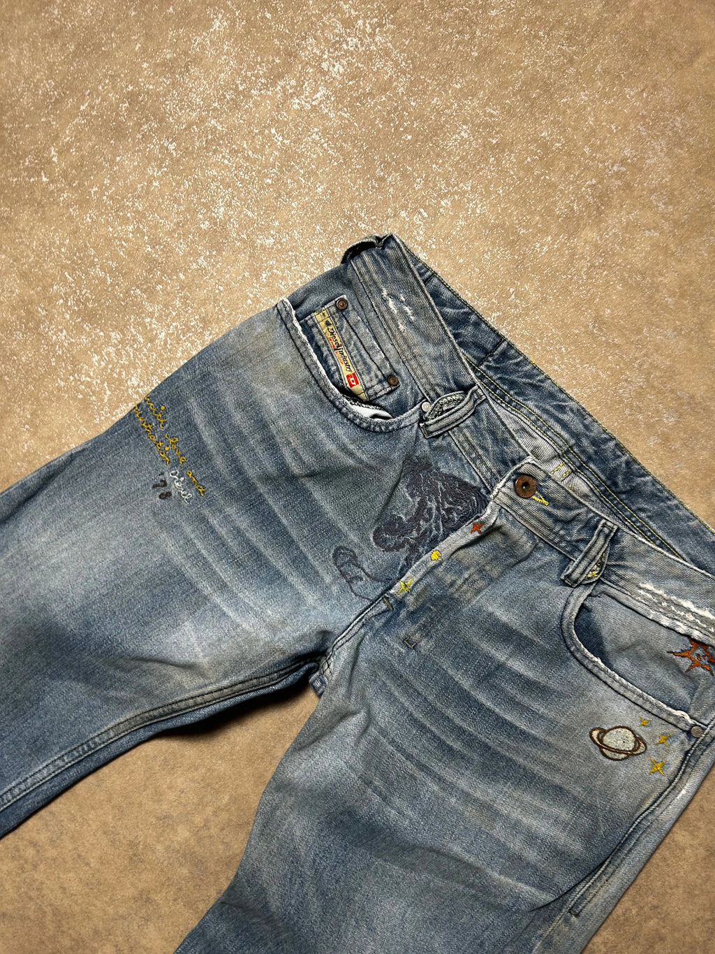 Vintage Diesel -Jeans Bootcut Mid Waist – Blau – Rückansicht