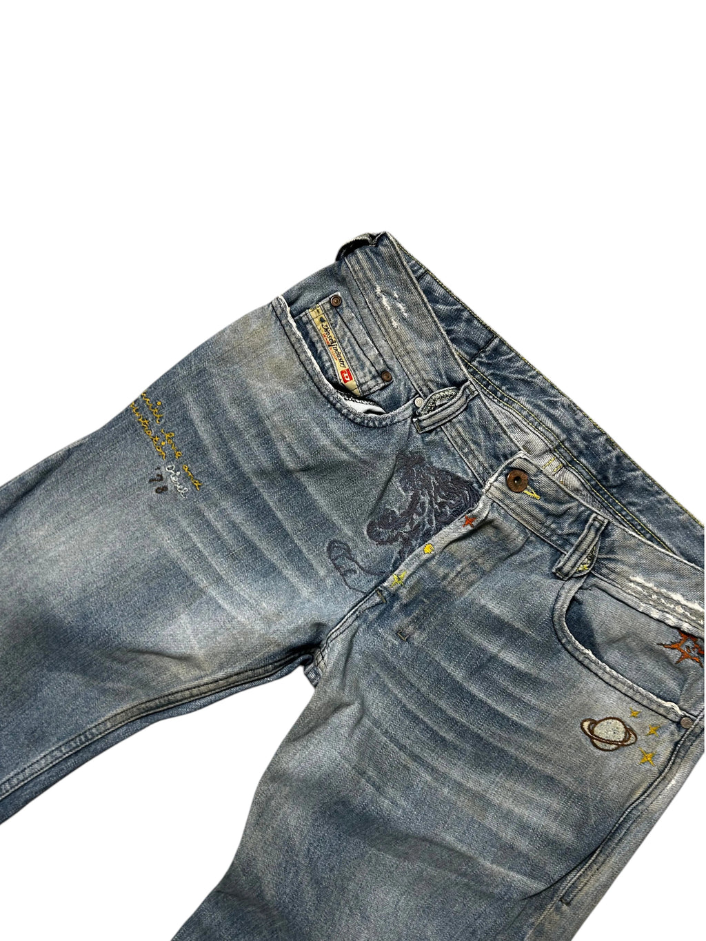 Vintage Diesel -Jeans Bootcut Mid Waist – Blau – Rückansicht