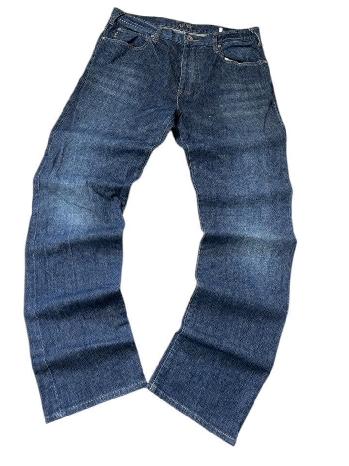 Vintage Armani Jeans Herren Comfort Fit Dark Indigo W34