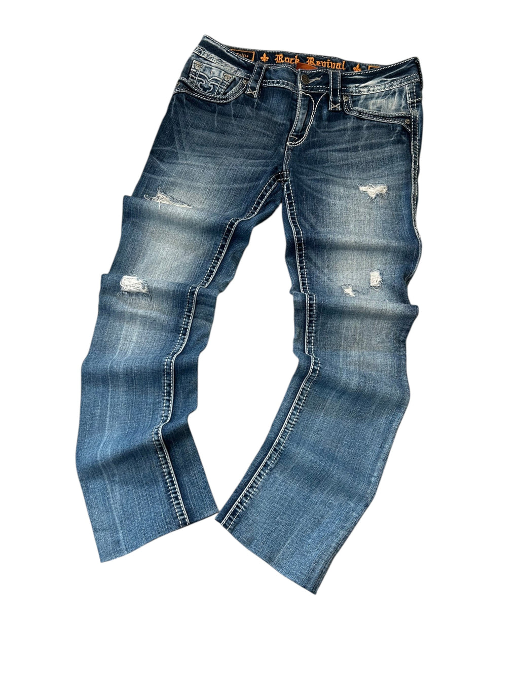 Vintage Rock Revival Straight-Bootcut Jeans W27
