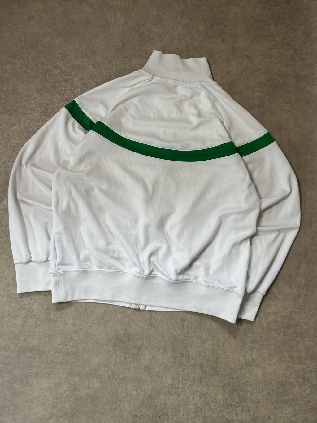 Vintage Nike x Werder Bremen Trainingsjacke – Weiß Grün V-Streifen Rauten-Wappen Gr. L | Moda de Clase
