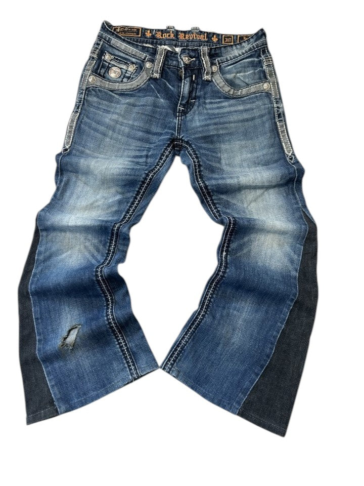Vintage Rock Revival Bootcut Jeans Extreme Flare W30