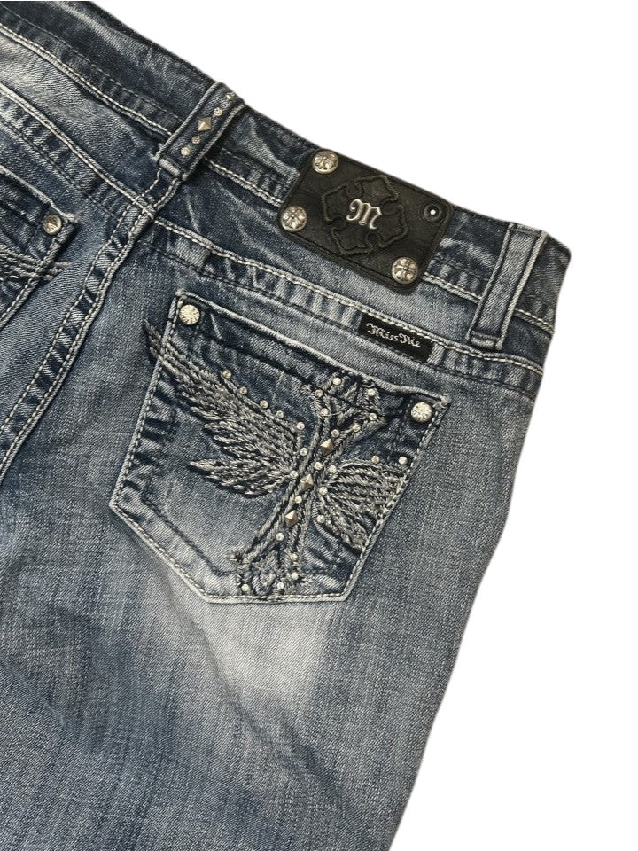 Vintage Miss Me Skinny Jeans Kristall-Nieten W30