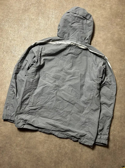Vintage Nike Athletische Windbreaker-Jacke Grau – Half-Zip | Größe M – Detailansicht