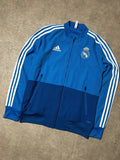 Vintage Adidas Real Madrid Trainingsjacke Blau – Klassische Drei Streifen | Größe S