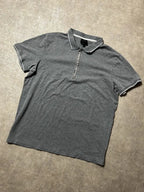 Vintage Armani Exchange Polo-Shirt Grau – Zip Placket Detail | Größe XL
