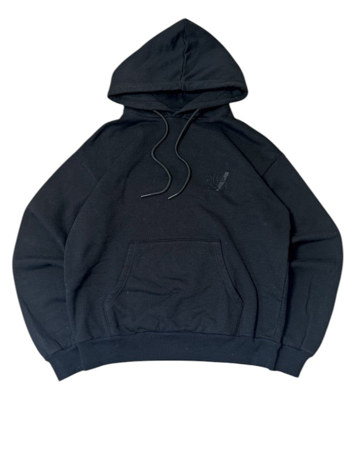 Vintage After Label Trainingsanzug Schwarz – Silberner Zip Detail | Größe L – Detailansicht