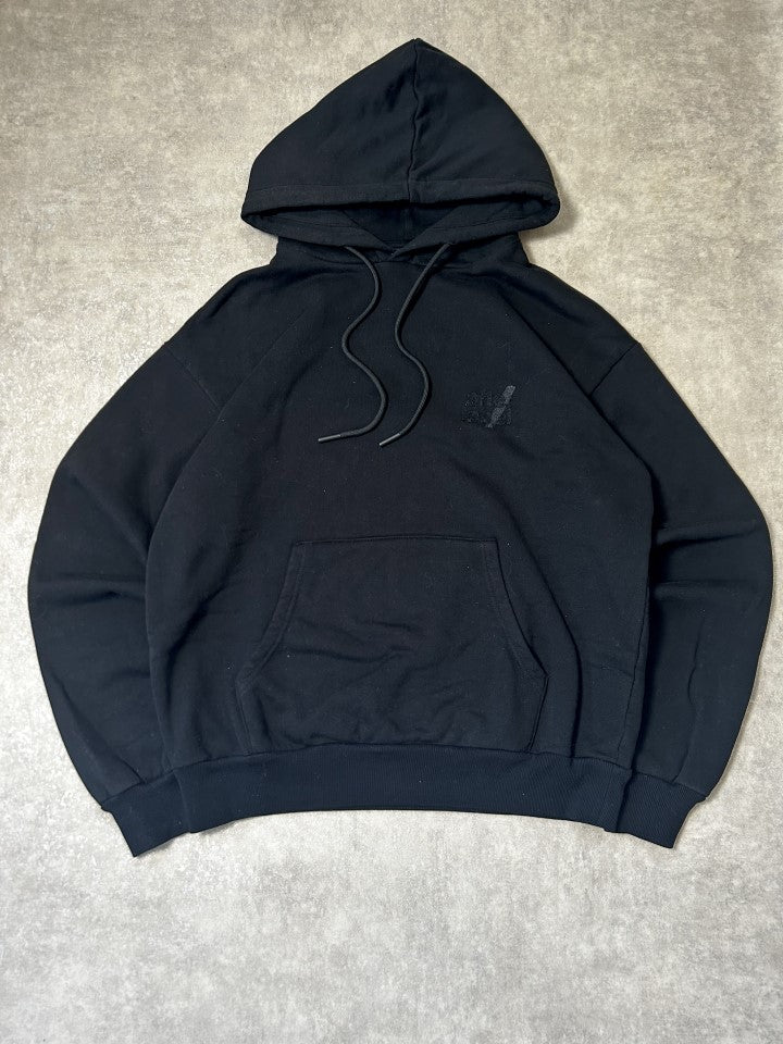Vintage After Label Trainingsanzug Schwarz – Silberner Zip Detail | Größe L – Detailansicht