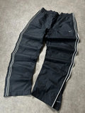 Vintage Nike Trackpants Schwarz Silber/Weiß Seitenstreifen – XL