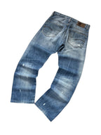 Vintage G-Star RAW 3301 Herren-Jeans Straight Fit Hellblau Ripped – S – Detailansicht