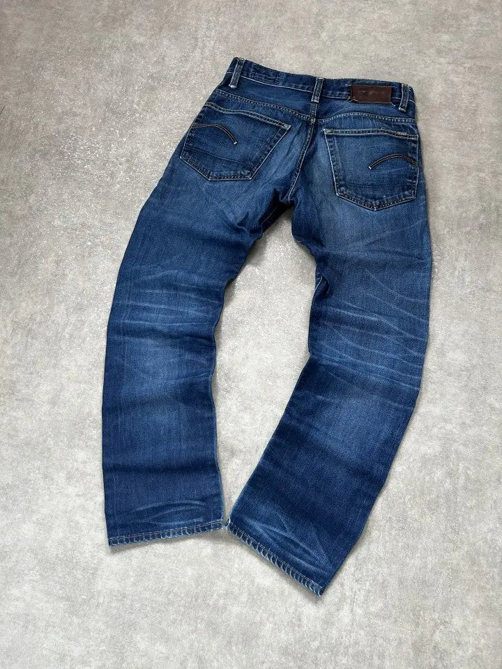 Vintage G-Star RAW 3301 Herren-Jeans Straight Fit Marineblau – M