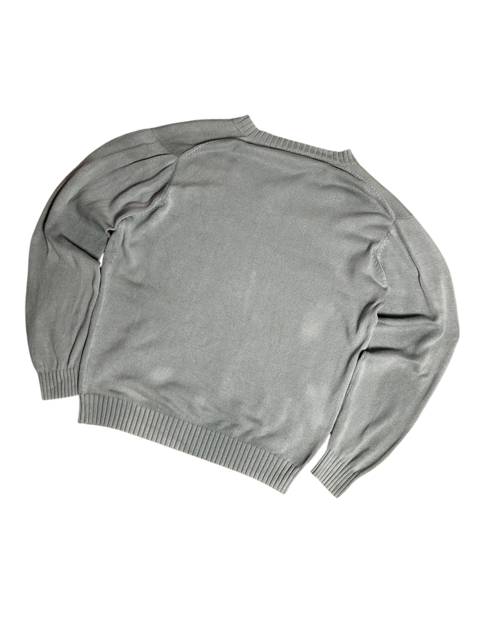 Vintage Lacoste Baumwoll-Pullover Hellblau – V-Ausschnitt Klassisch | Größe 4 – Detailansicht
